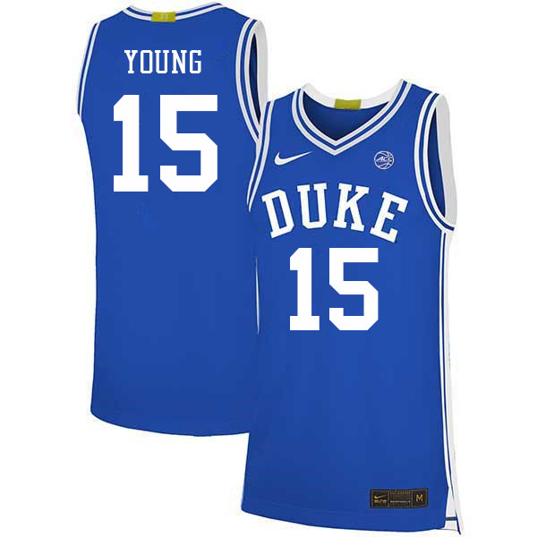 Men #15 Ryan Young Duke Blue Devils 2022-23 College Stitched Basketball Jerseys Sale-Blue